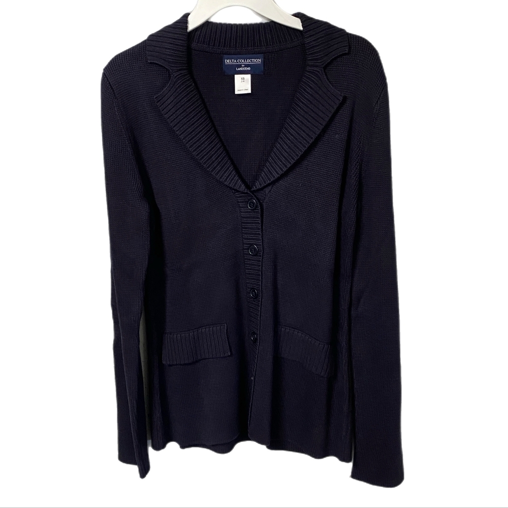 Lands End Womens Delta Collection Navy Sweater. XS, New
